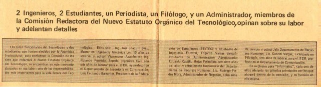 En 1982 nace el Estatuto Orgánico del Tecnológico